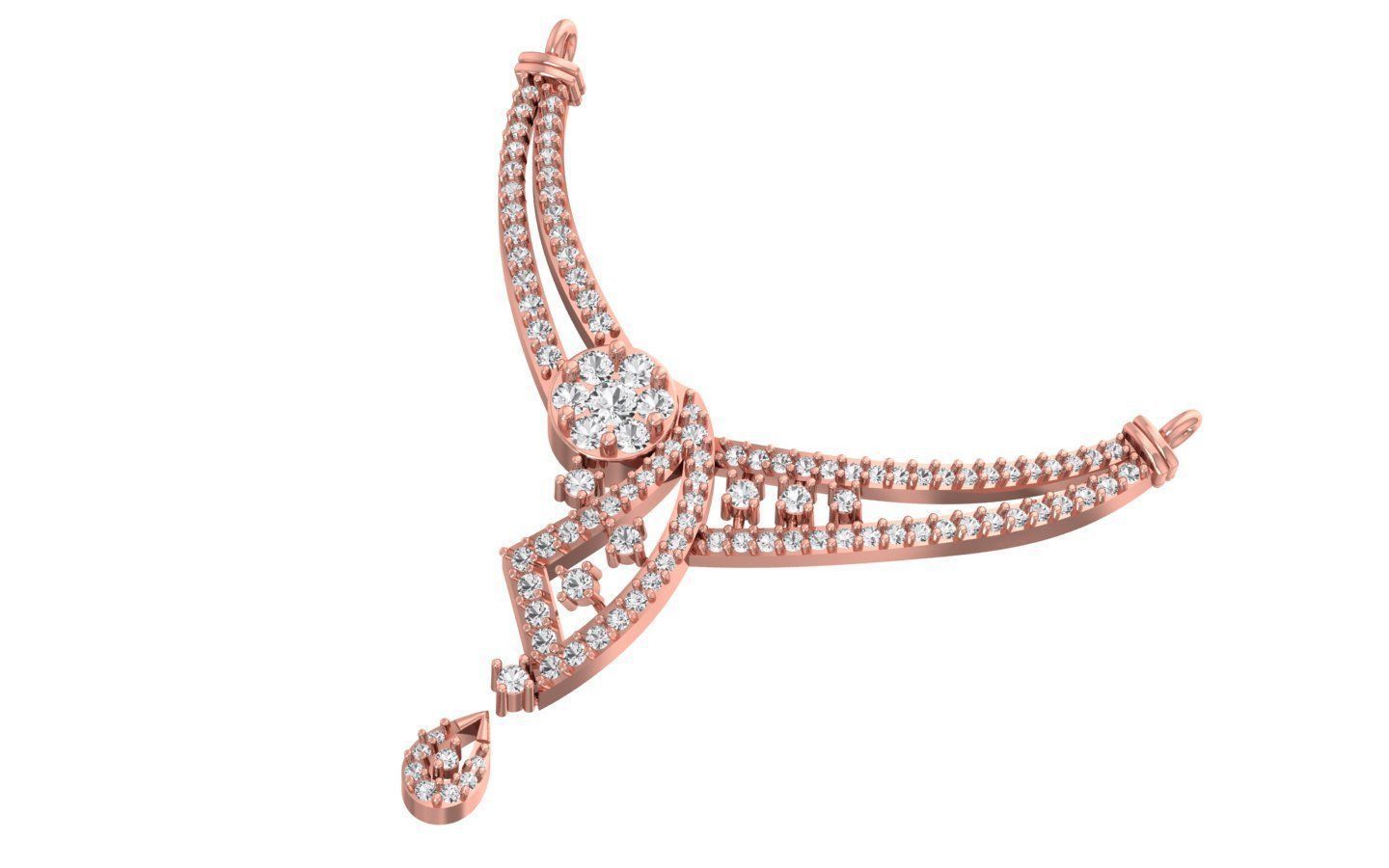 Women Necklace Pendant 3dm STL OBJ FBX Renders Details 3D print model_2