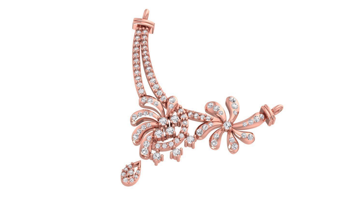 Women Necklace Pendant 3dm STL OBJ FBX Renders Details 3D print model_2