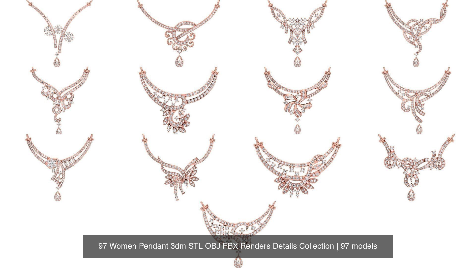 97 Women Pendant 3dm STL OBJ FBX Renders Details Collection _16