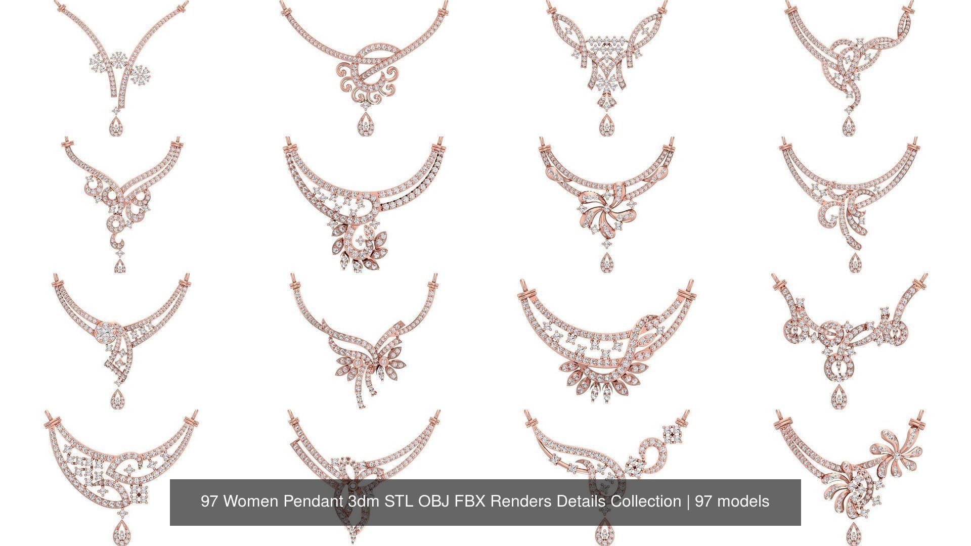 97 Women Pendant 3dm STL OBJ FBX Renders Details Collection _10