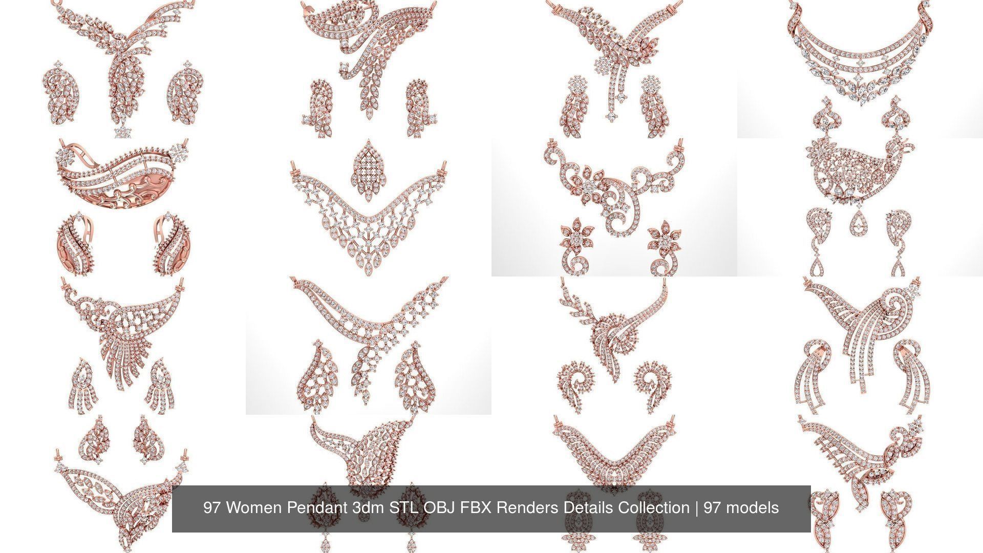 97 Women Pendant 3dm STL OBJ FBX Renders Details Collection _7