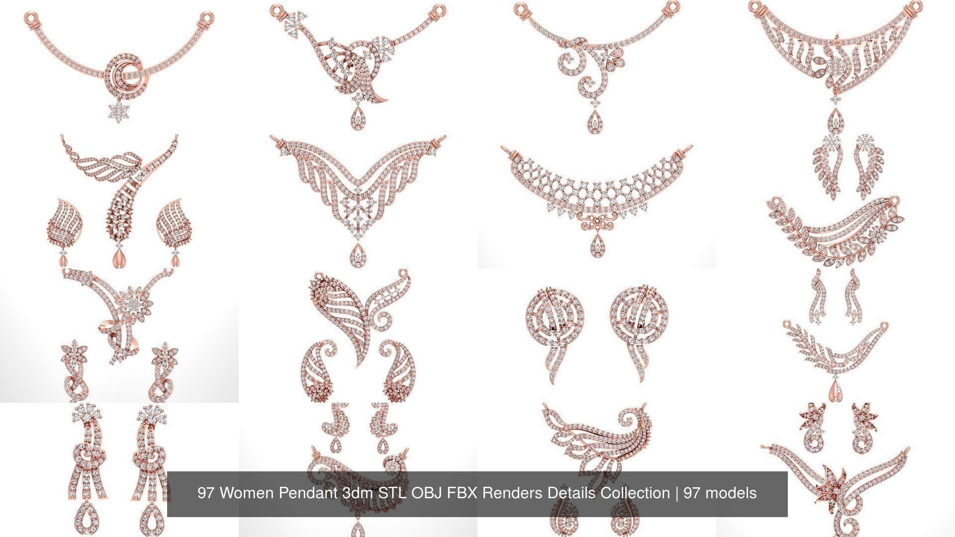 97 Women Pendant 3dm STL OBJ FBX Renders Details Collection _3