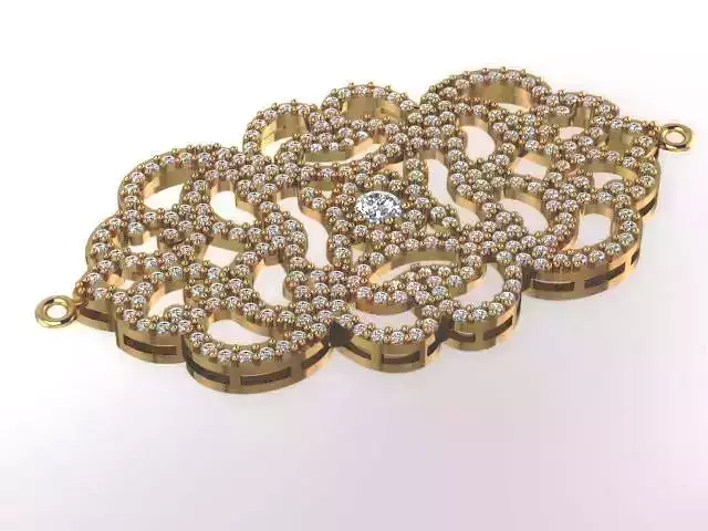 Bracelet gold with diamonds 3D print model