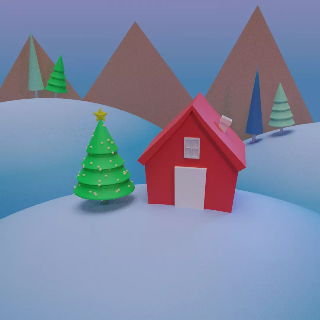 snow regin Low-poly 3D model_0