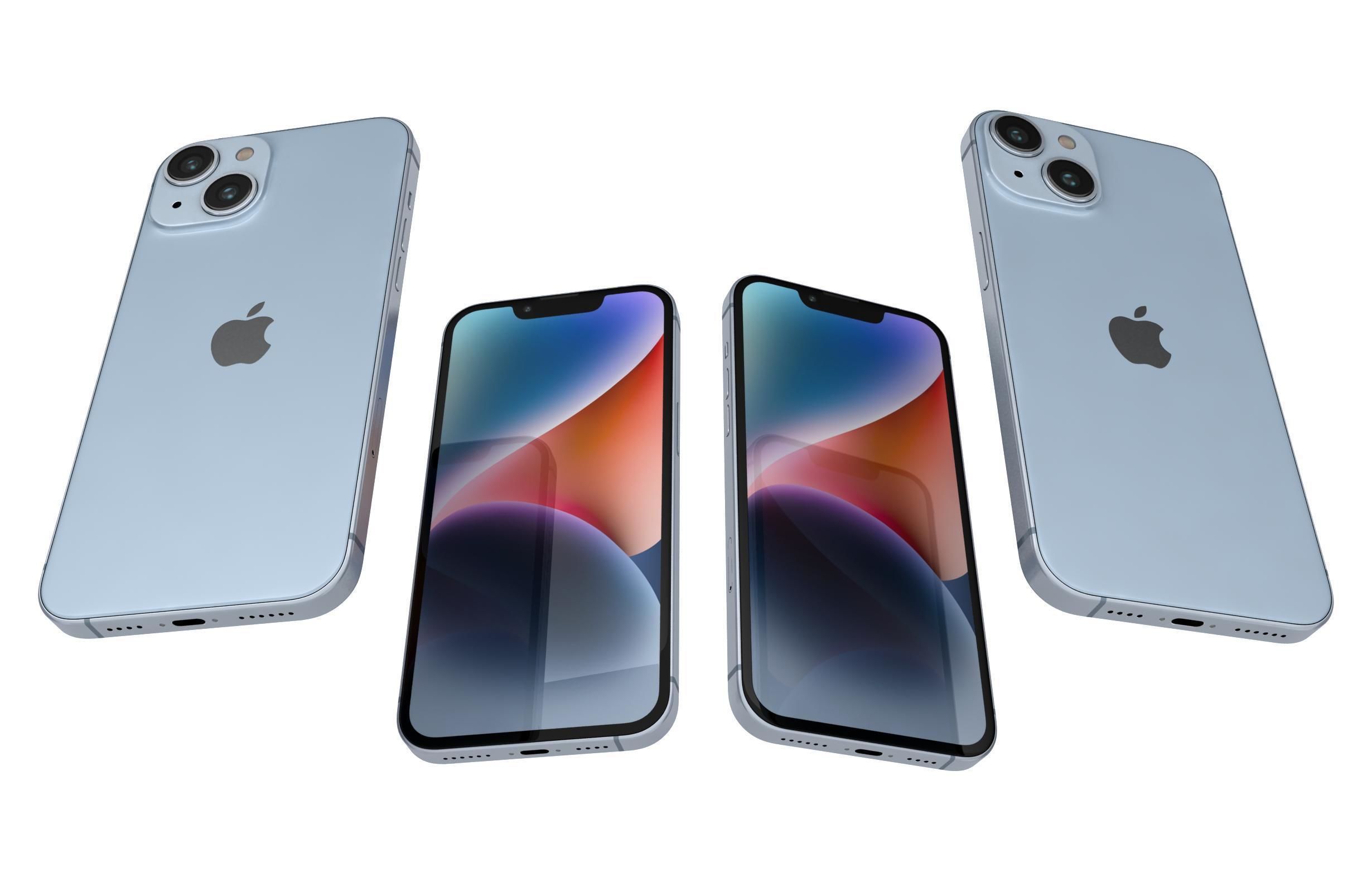 Apple iPhone 14 Plus Blue 3D model_4