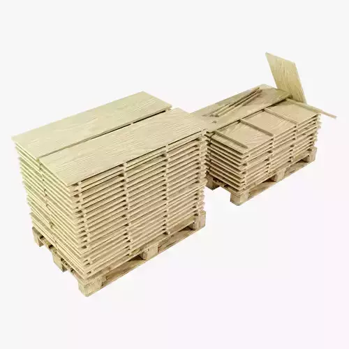 Pallet with wood slabs 3D model