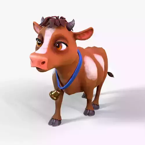 Stilized Cow rigged animations