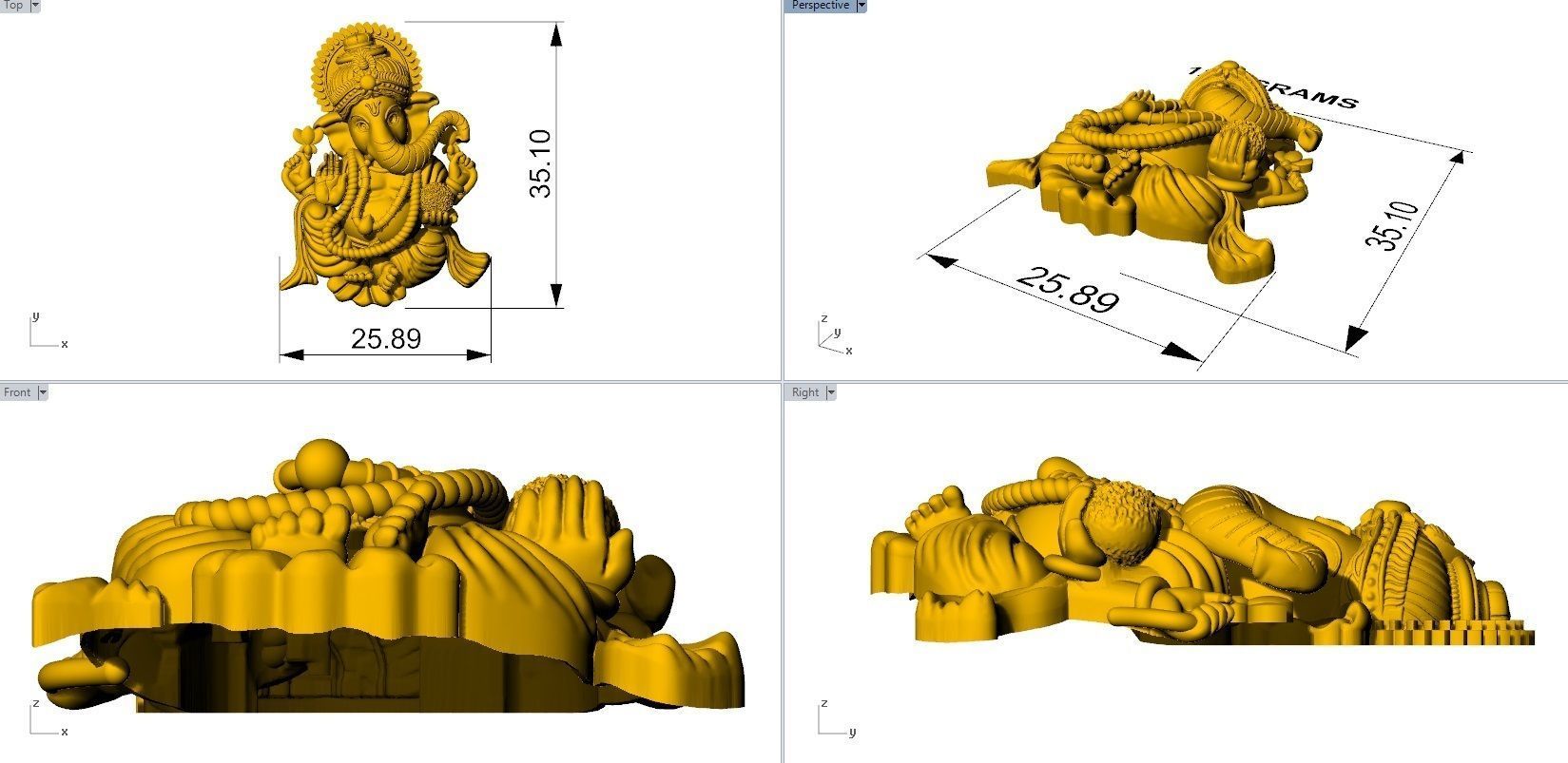 VINAYAGAR PENDENT 3D print model_3
