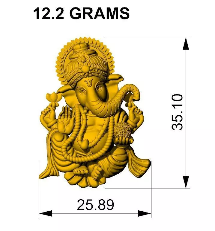 VINAYAGAR PENDENT 3D print model_0