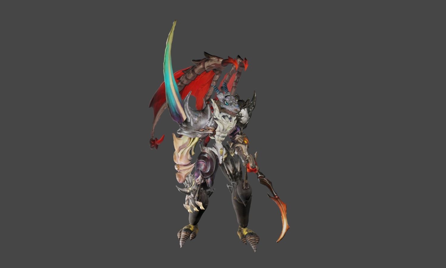 Zeloeman L 9 demon holding sword Low-poly 3D model_1