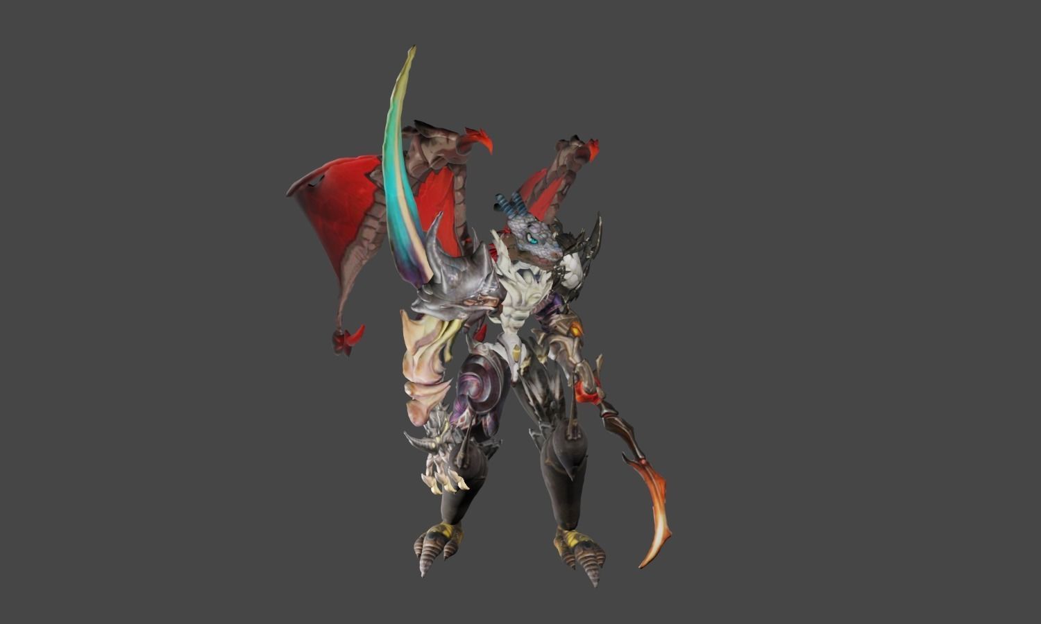 Zeloeman L 9 demon holding sword Low-poly 3D model_9