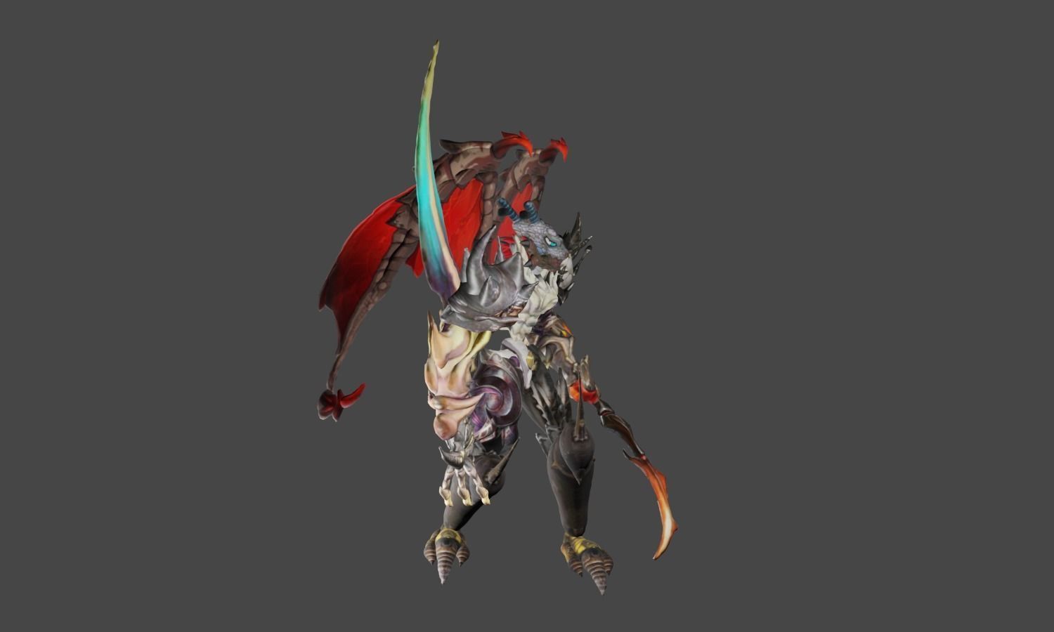 Zeloeman L 9 demon holding sword Low-poly 3D model_24