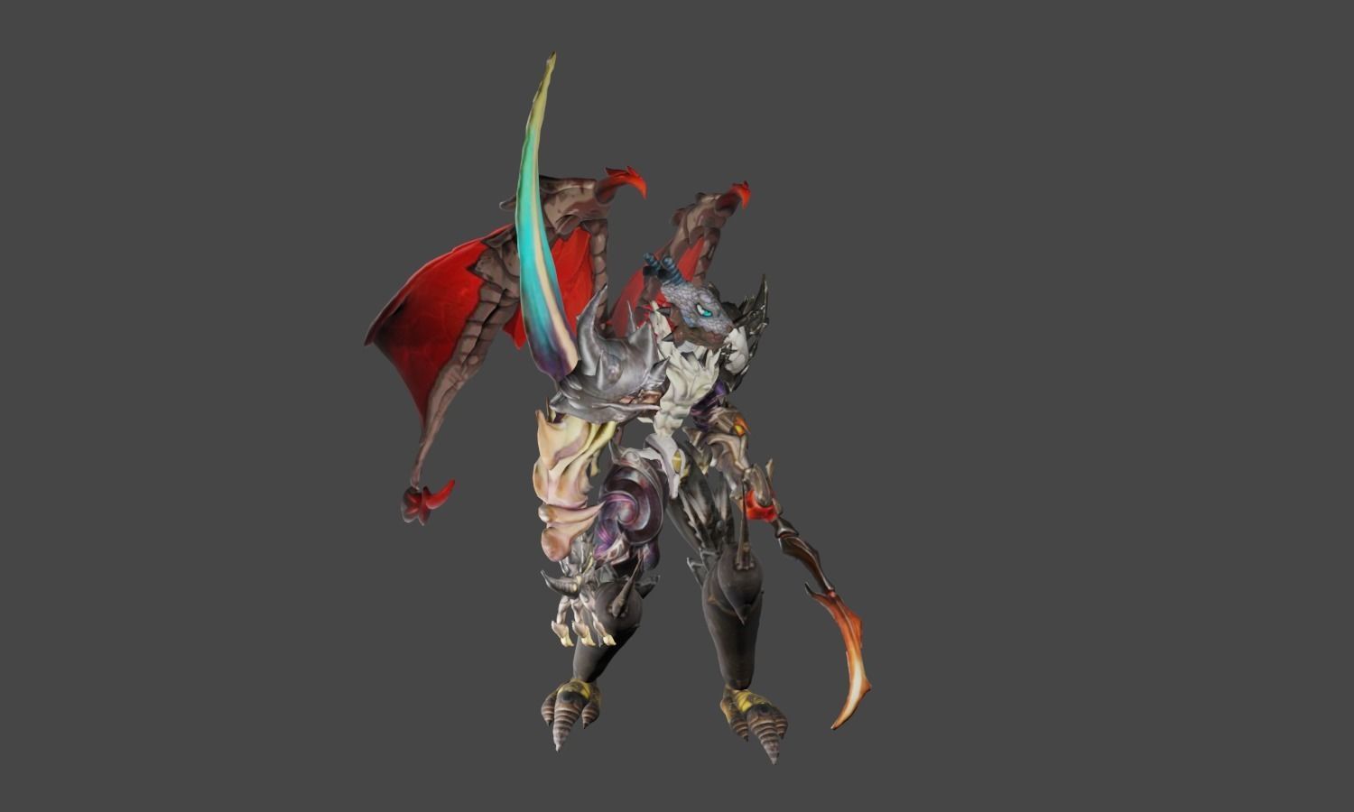 Zeloeman L 9 demon holding sword Low-poly 3D model_21