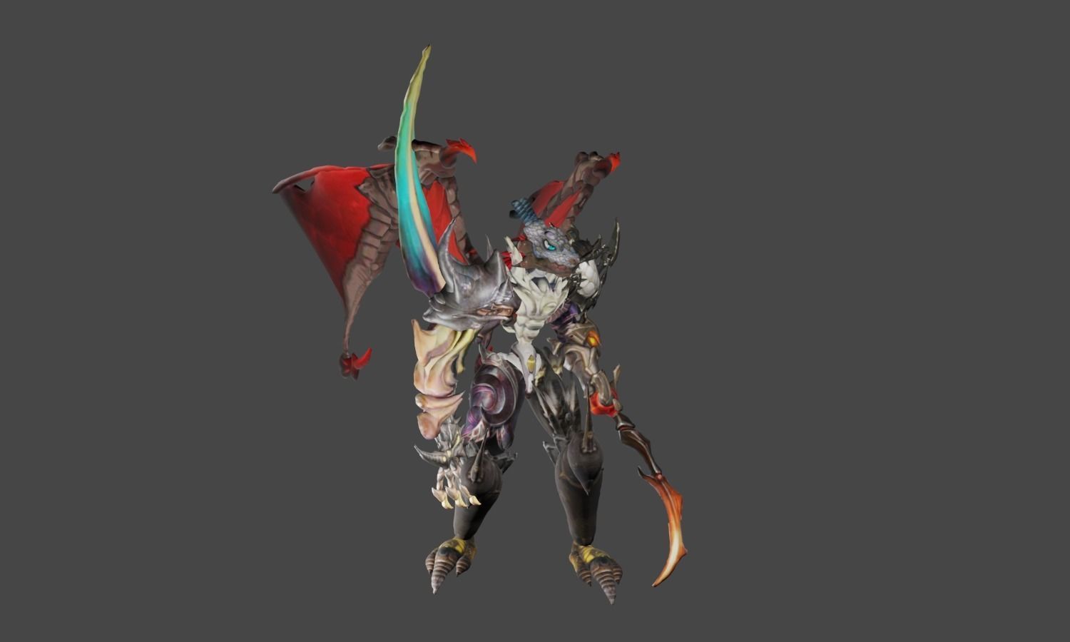 Zeloeman L 9 demon holding sword Low-poly 3D model_13