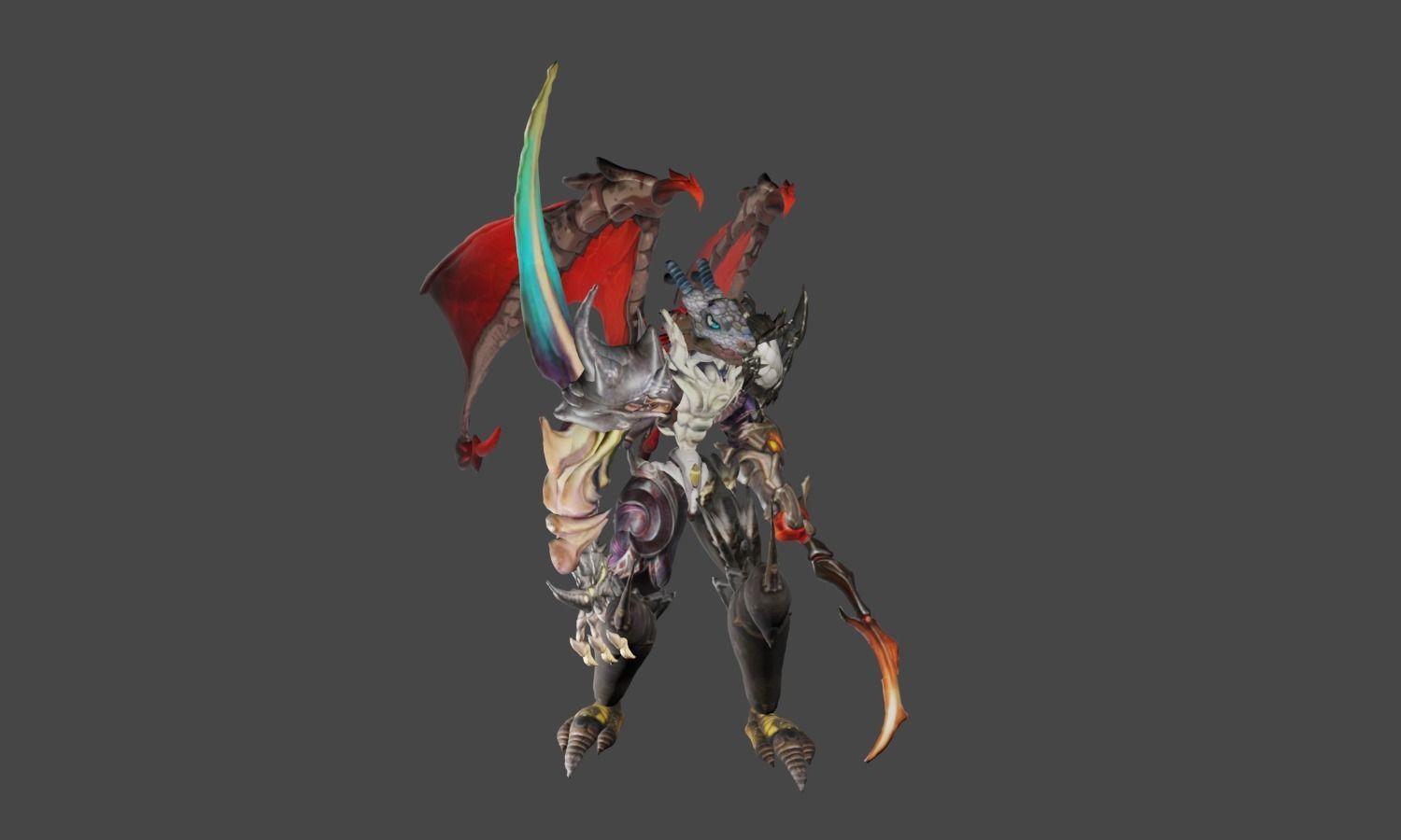 Zeloeman L 9 demon holding sword Low-poly 3D model_6