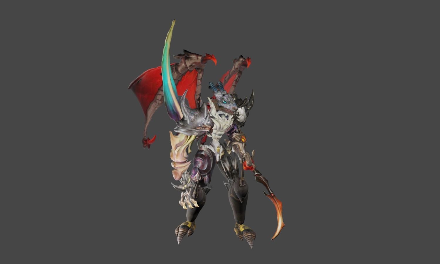 Zeloeman L 9 demon holding sword Low-poly 3D model_7