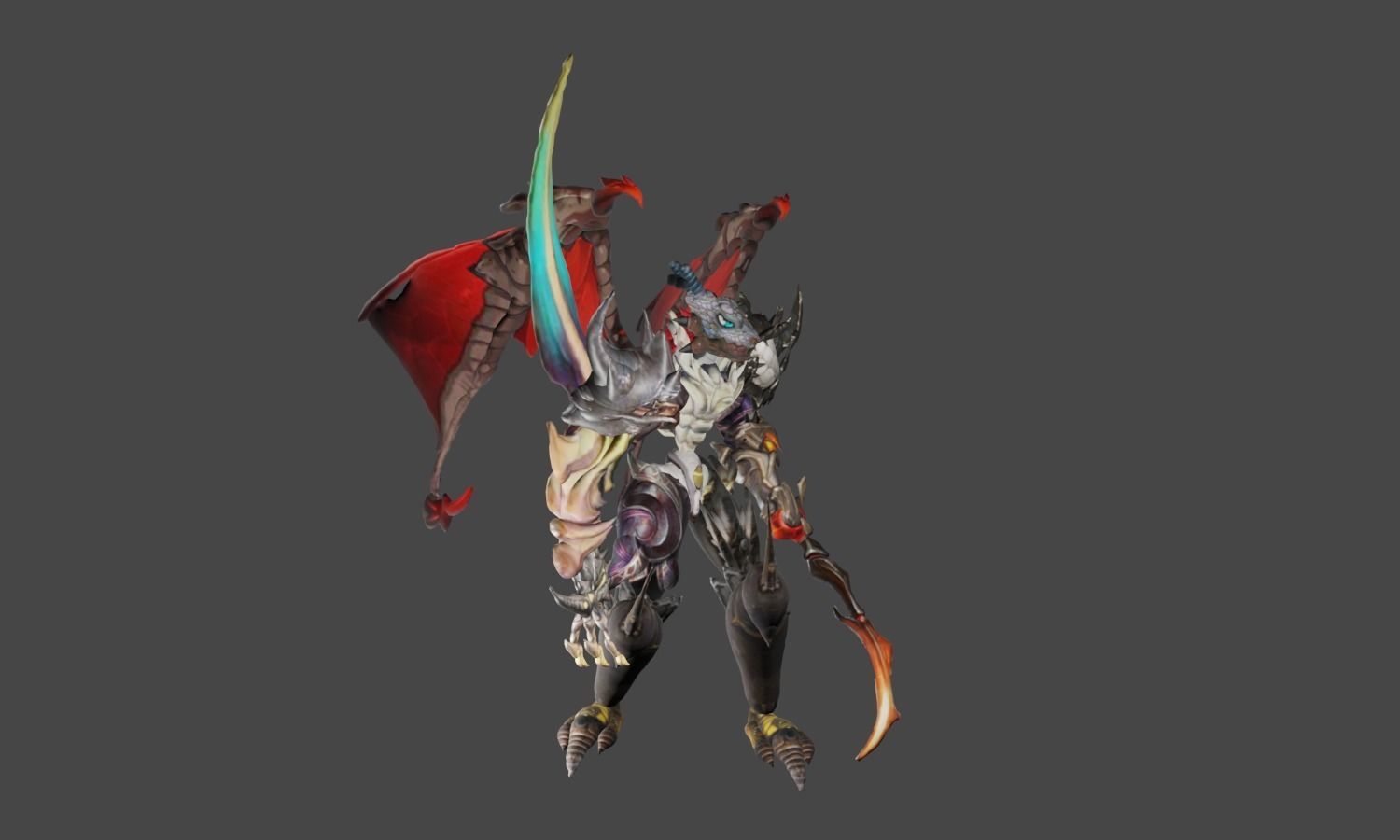 Zeloeman L 9 demon holding sword Low-poly 3D model_19