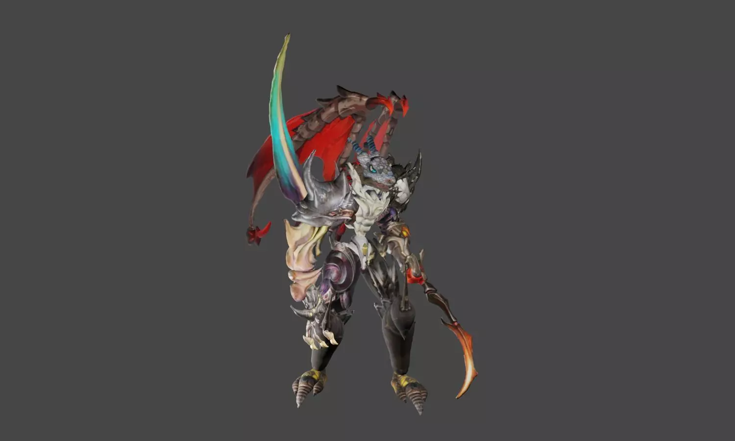 Zeloeman L 9 demon holding sword Low-poly 3D model_0