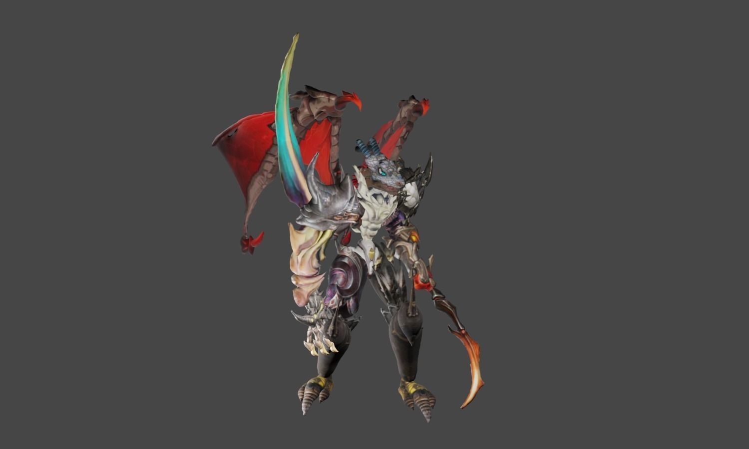 Zeloeman L 9 demon holding sword Low-poly 3D model_8