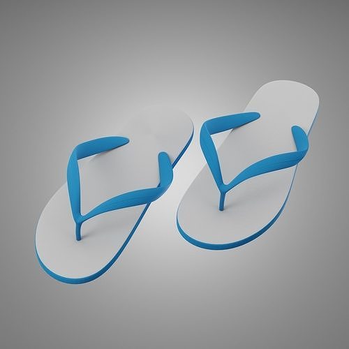 Flip flops 3D model low polygon  Low-poly 3D model