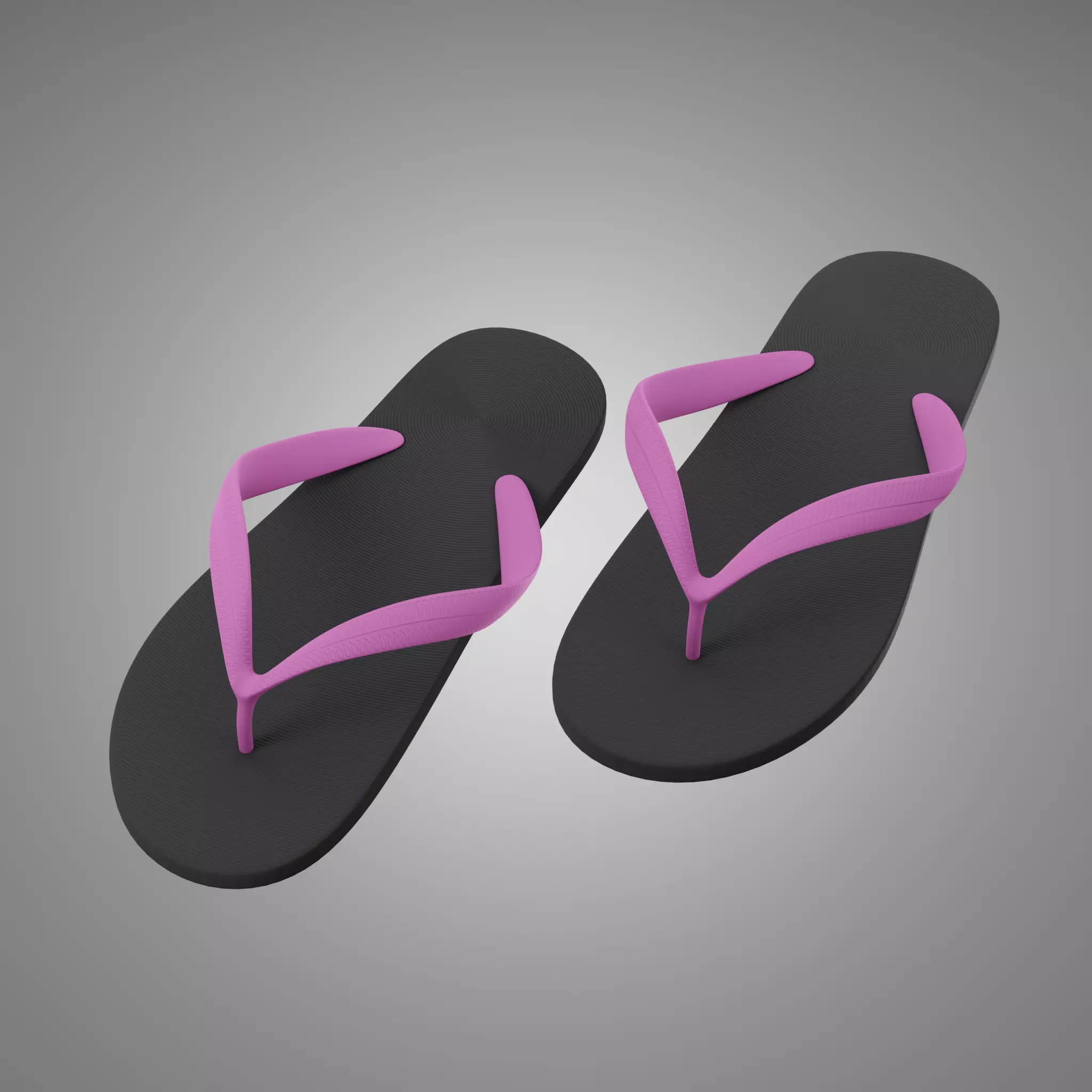 Flip flops 3D model low polygon  Low-poly 3D model_0