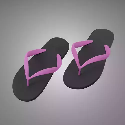 Flip flops 3D model low polygon 