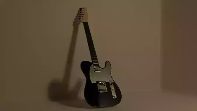 black wooden electric guitar