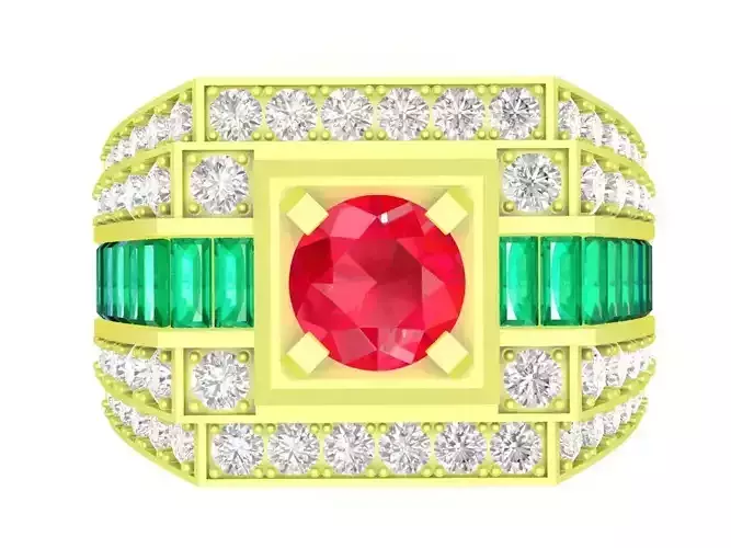 Colorful Korean Diamond Men ring 3942