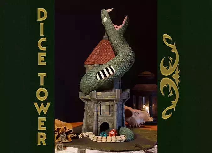 Ambitious Snake Dice Tower 3D print model