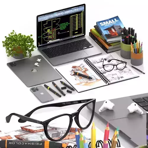 Apple Architecture Work Space Set 3D model
