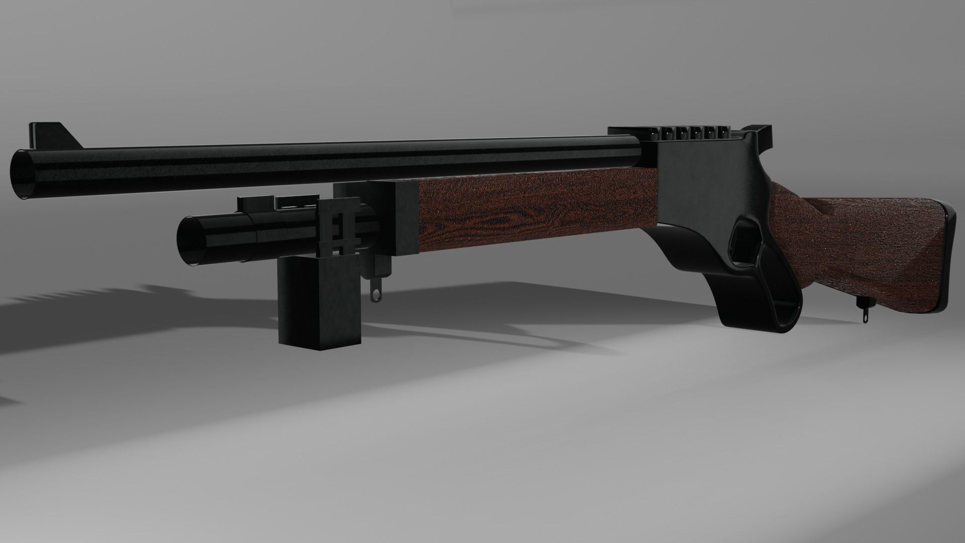 Rifle gun Low-poly 3D model_4