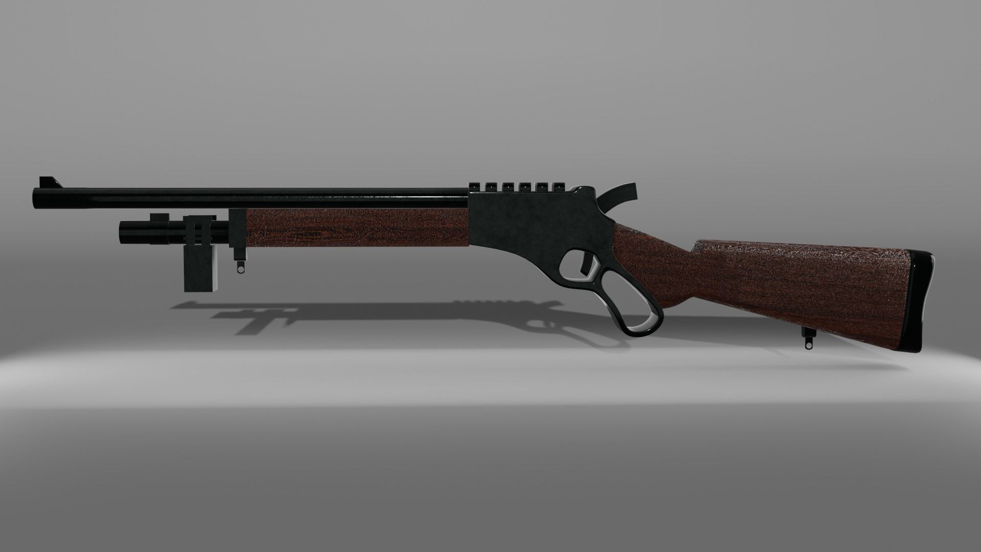 Rifle gun Low-poly 3D model_5