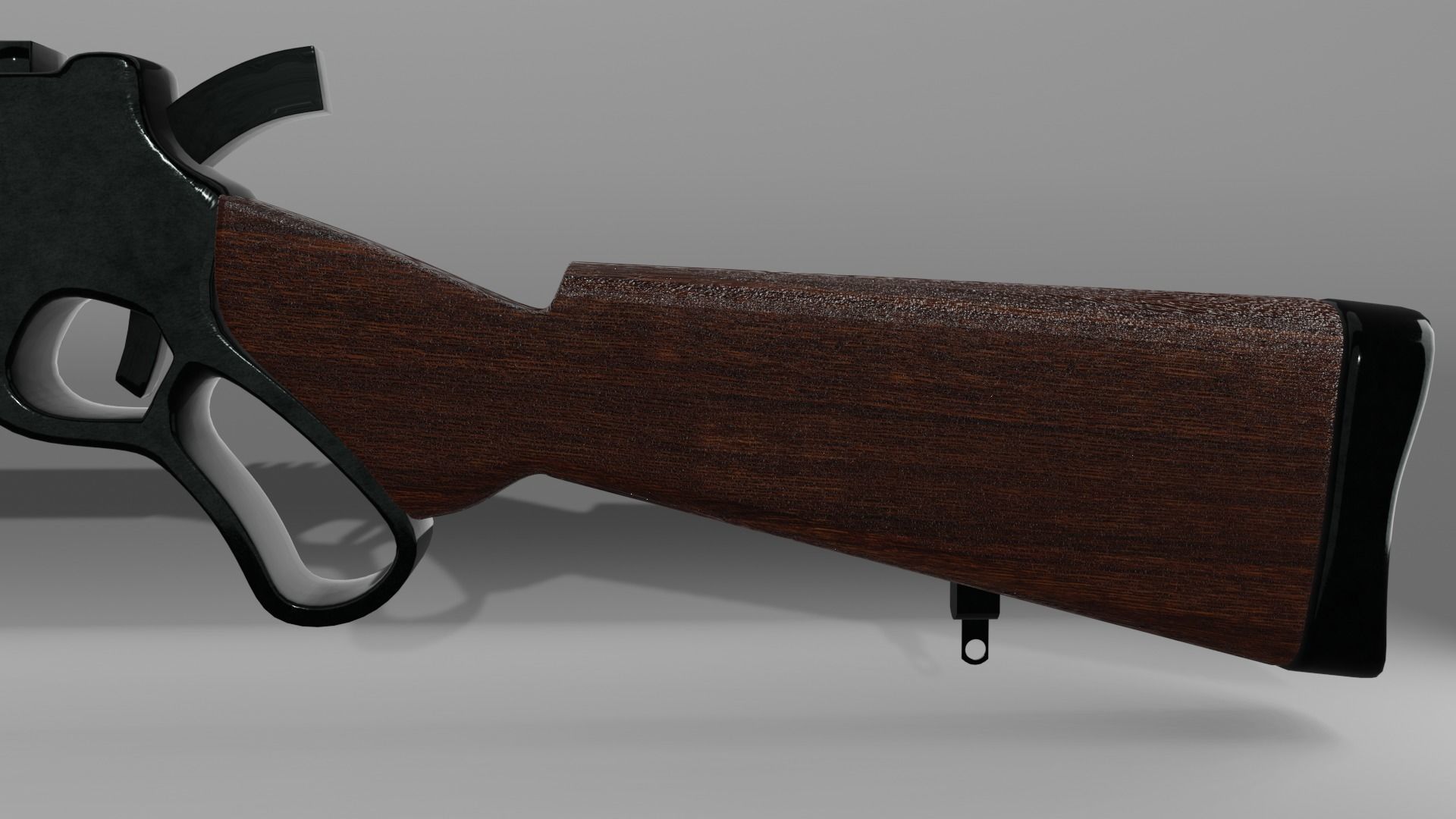 Rifle gun Low-poly 3D model_3