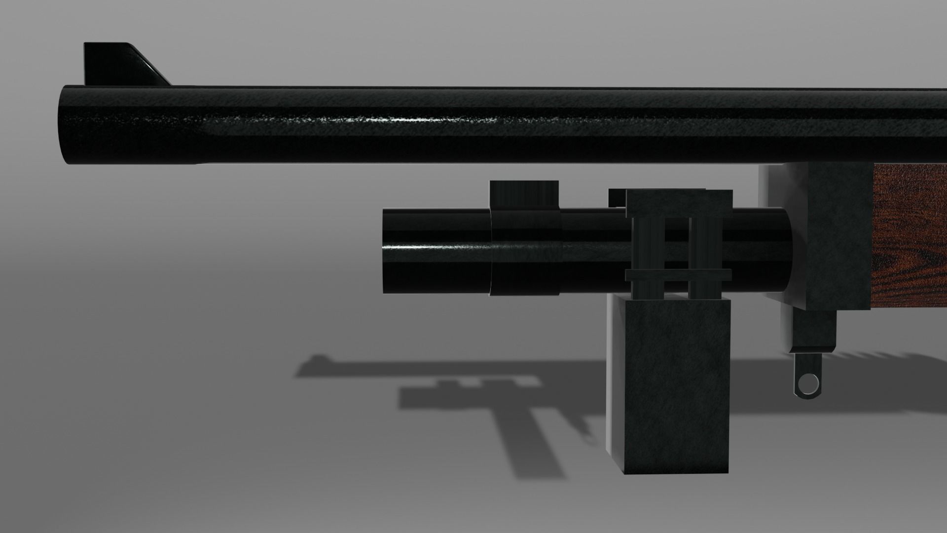 Rifle gun Low-poly 3D model_1