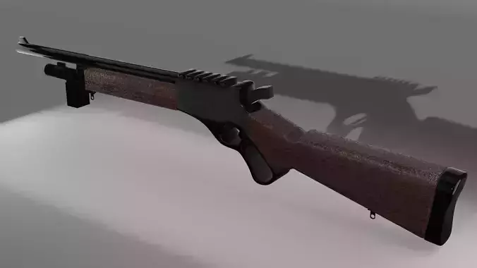 Rifle gun Low-poly 3D model