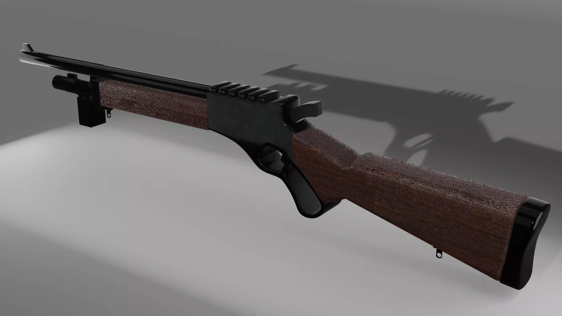 Rifle gun Low-poly 3D model_0