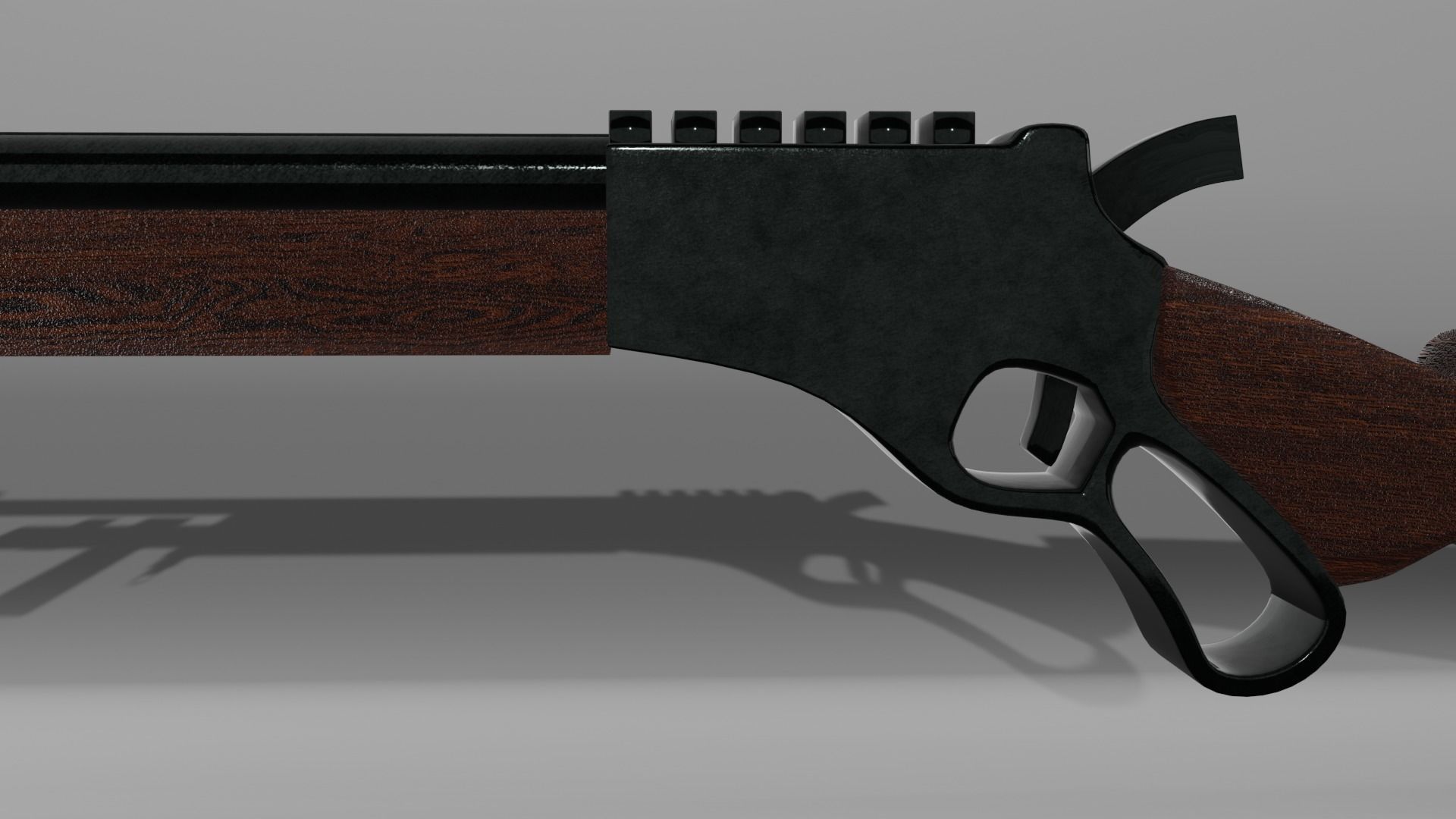 Rifle gun Low-poly 3D model_2
