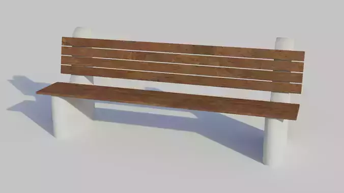 Park Bench 3 - Low poly PBR Low-poly 3D model