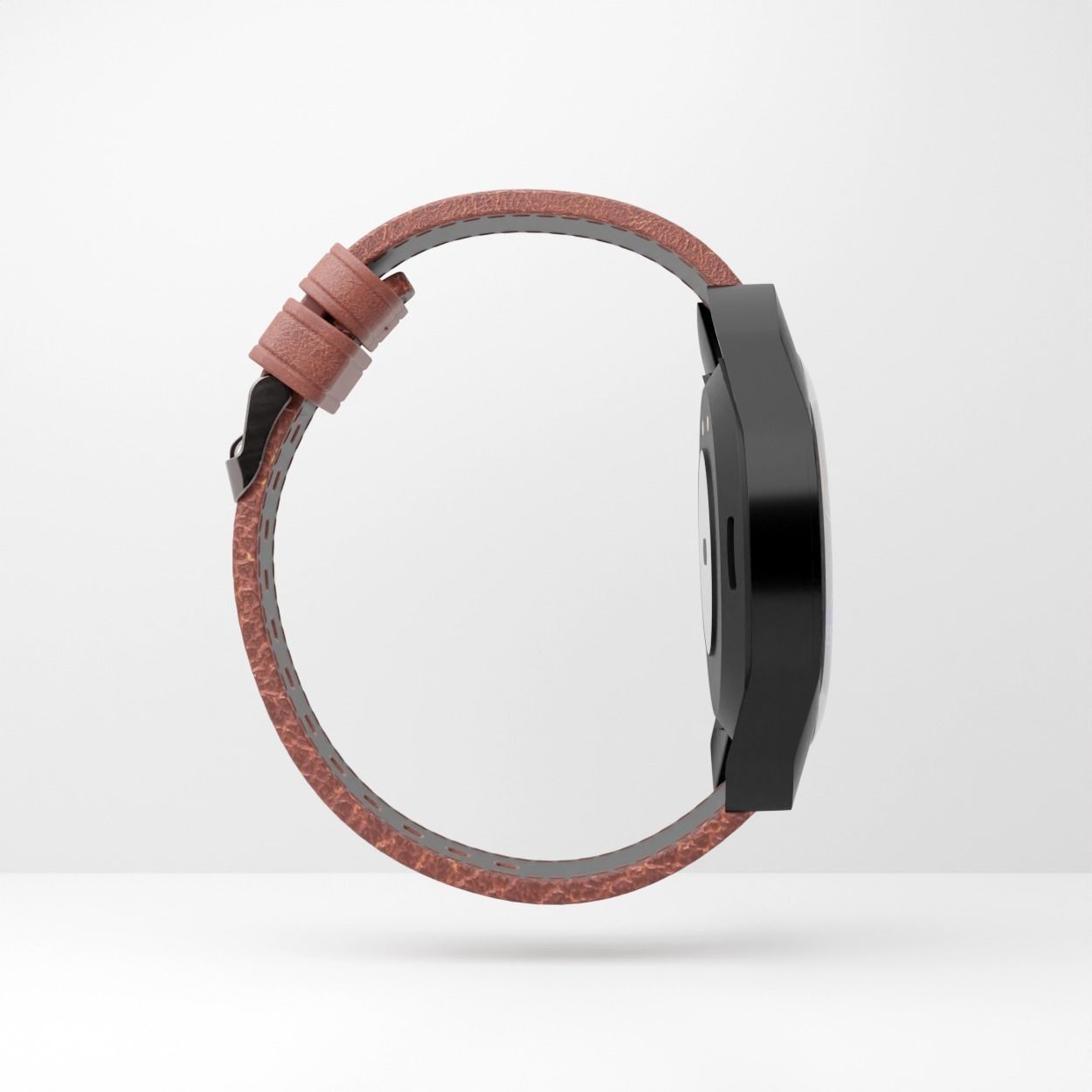 HUAWEI GT3 3D SMART WATCH WITH LEATHER STRAP 3D model_1