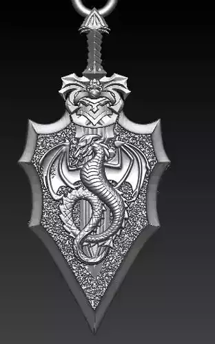 dragon and sword pendant