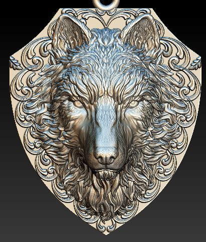 lion pendant 3D model_2