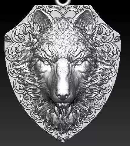 lion pendant 3D model_0