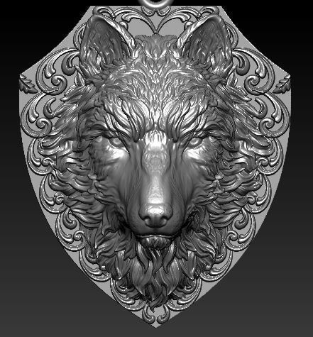 lion pendant 3D model_1