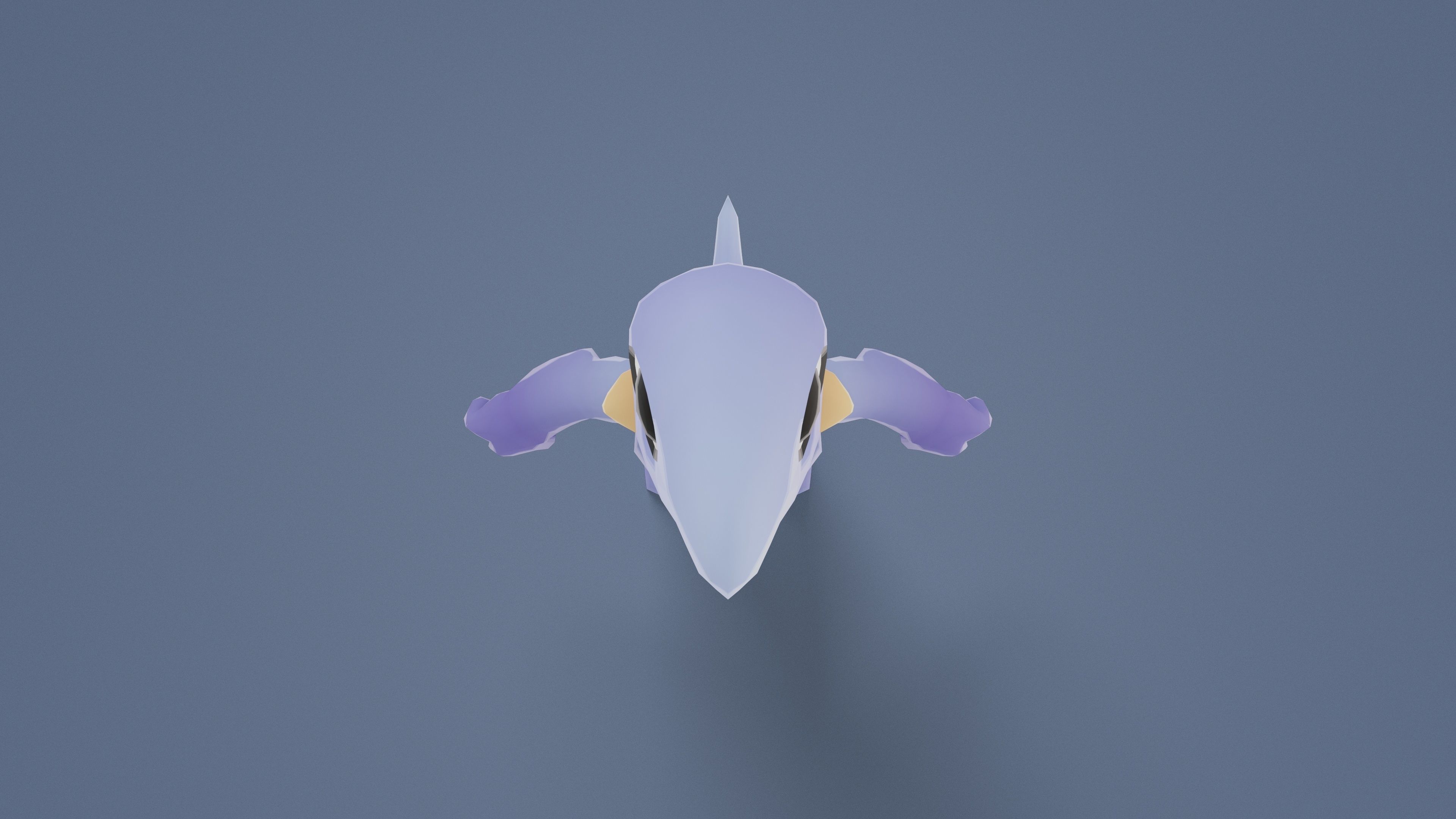 Cartoon Characters - Small Pterodack Warrior Low-poly 3D model_13