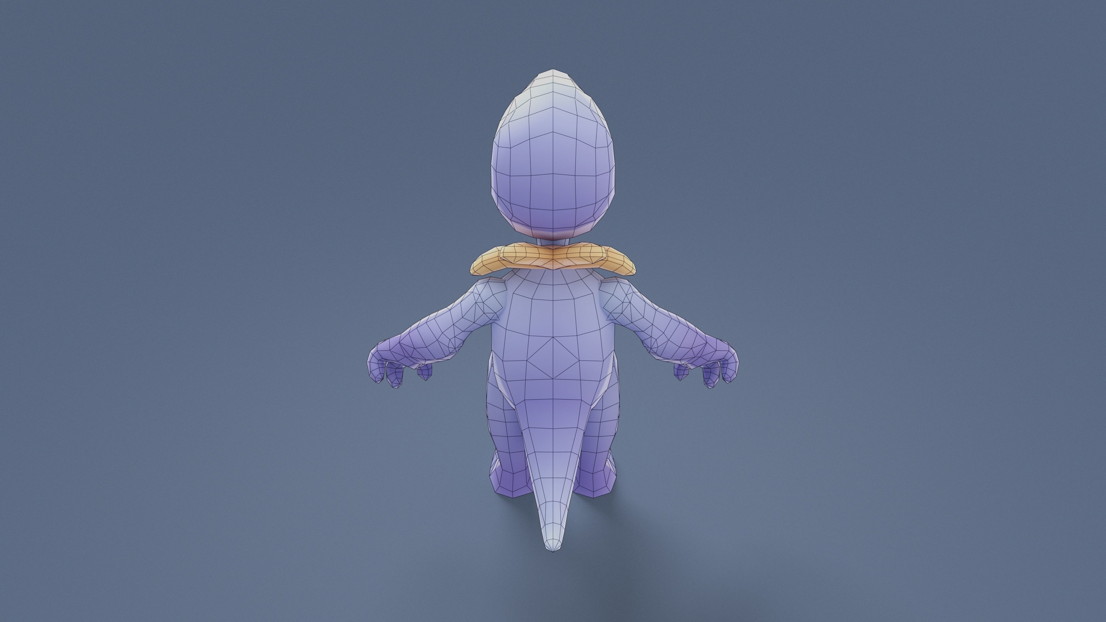 Cartoon Characters - Small Pterodack Warrior Low-poly 3D model_15