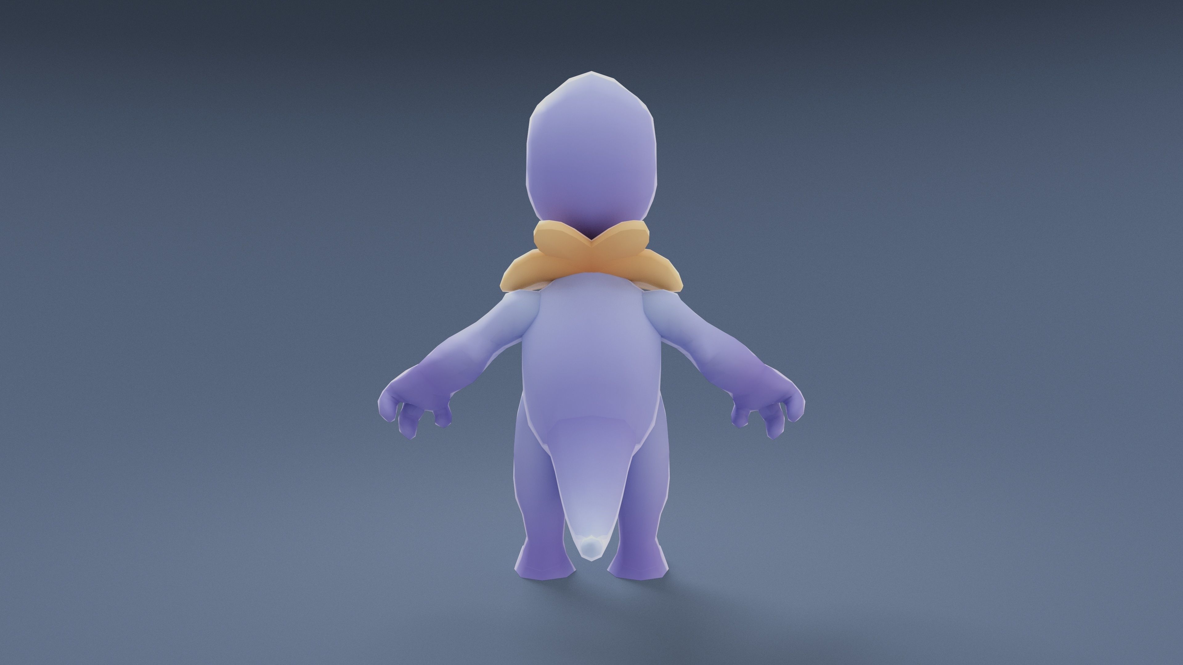 Cartoon Characters - Small Pterodack Warrior Low-poly 3D model_9