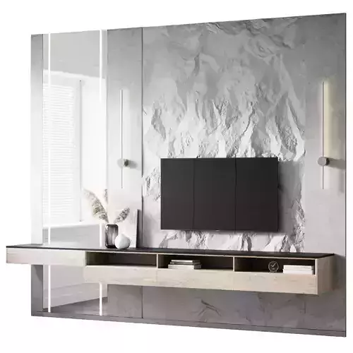 TV set 7 modern wall unit 3D model