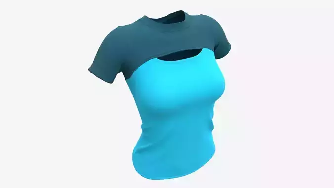 Blouse top for women blue Mockup