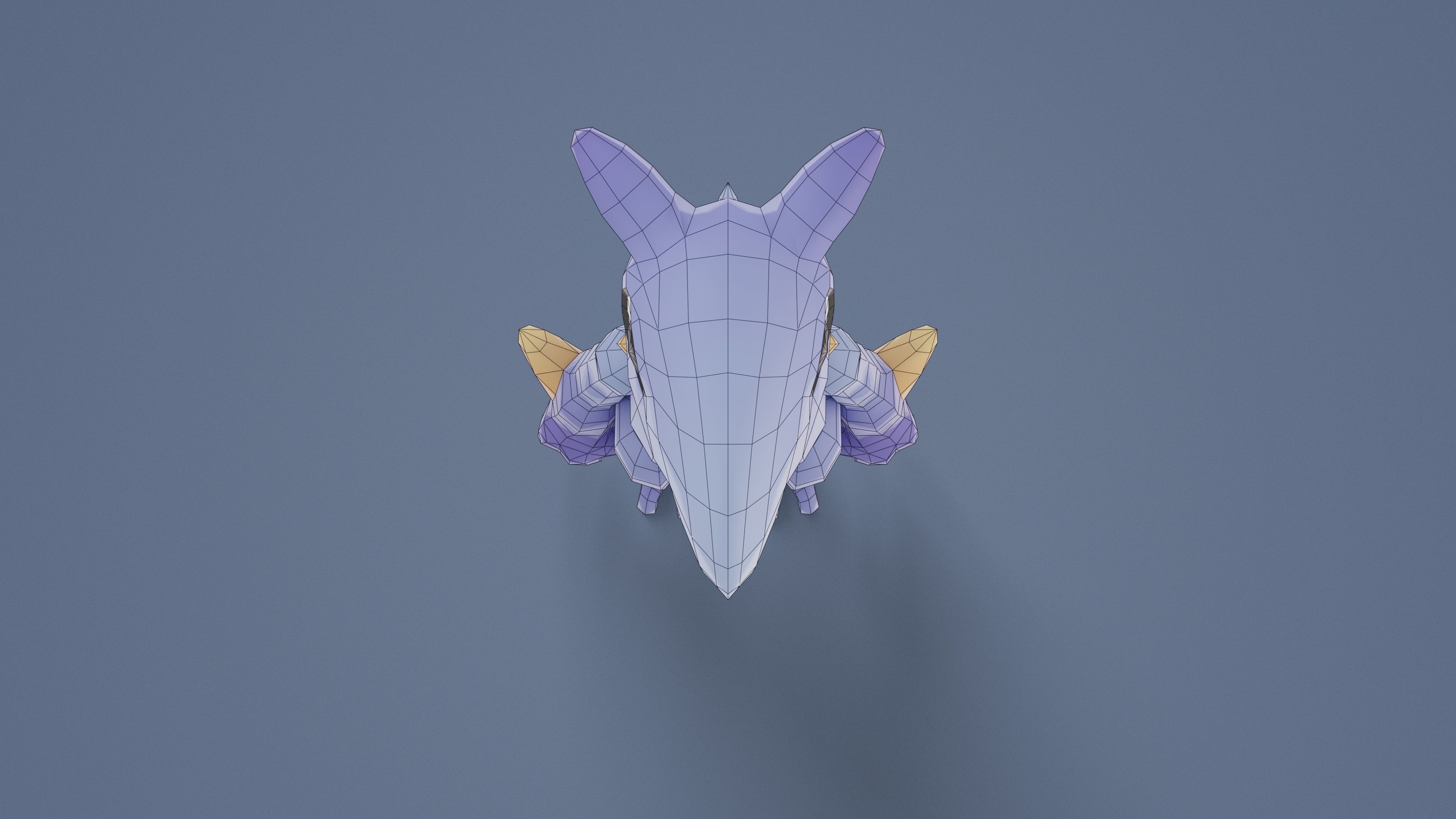 Cartoon Characters - Medium Pterodack Warrior Low-poly 3D model_23