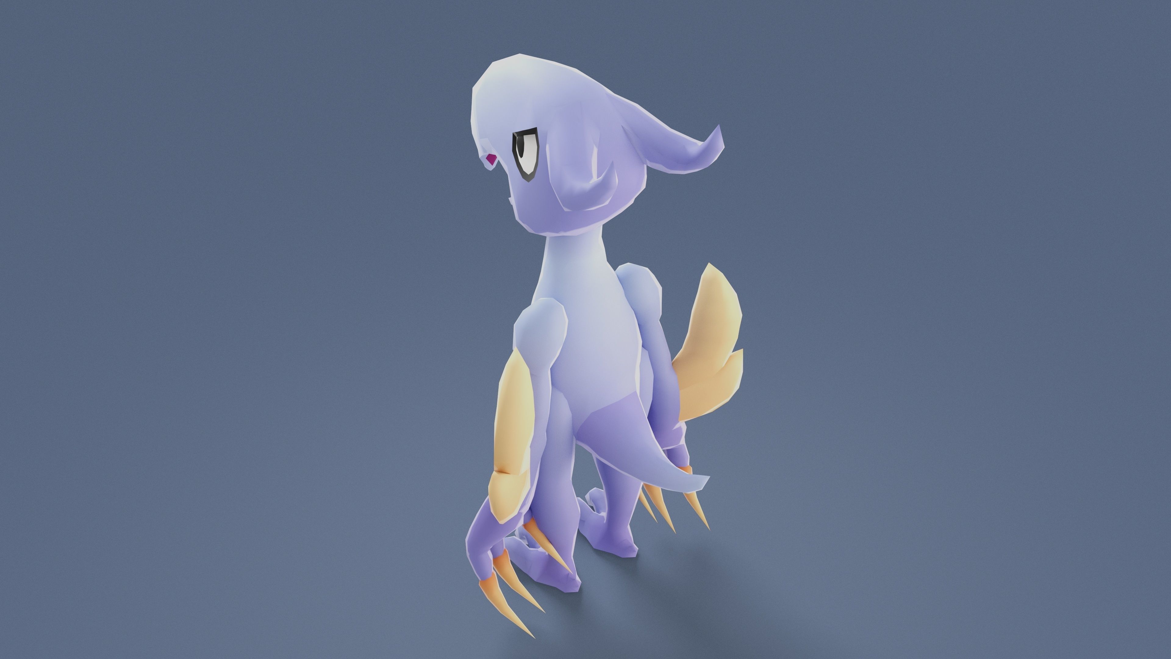 Cartoon Characters - Big Pterodack Warrior Low-poly 3D model_3